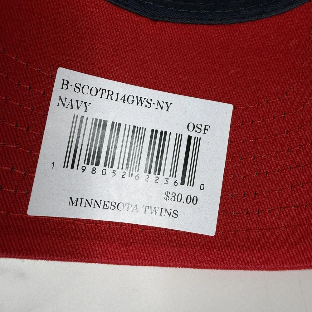 Minnesota Twins Hat Cap Strap Back Mens Adjustable Navy Red 47 Baseball Script